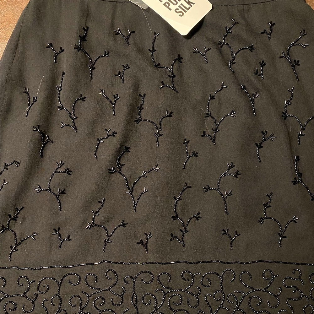 INC SILK BEADED MINI SKIRT